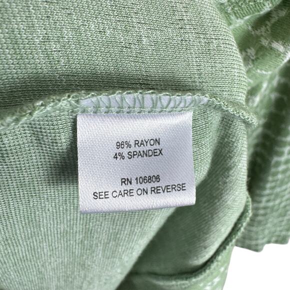 Emily Daniels Green White Long Sleeve Rayon Soft Stretchy Lightweight Sweater L - Picture 5 of 6